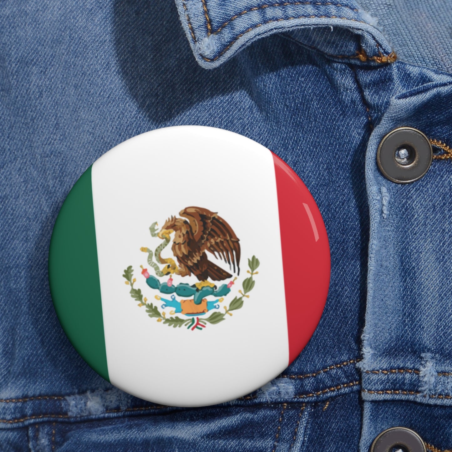 Flag Pin Buttons - Mexican