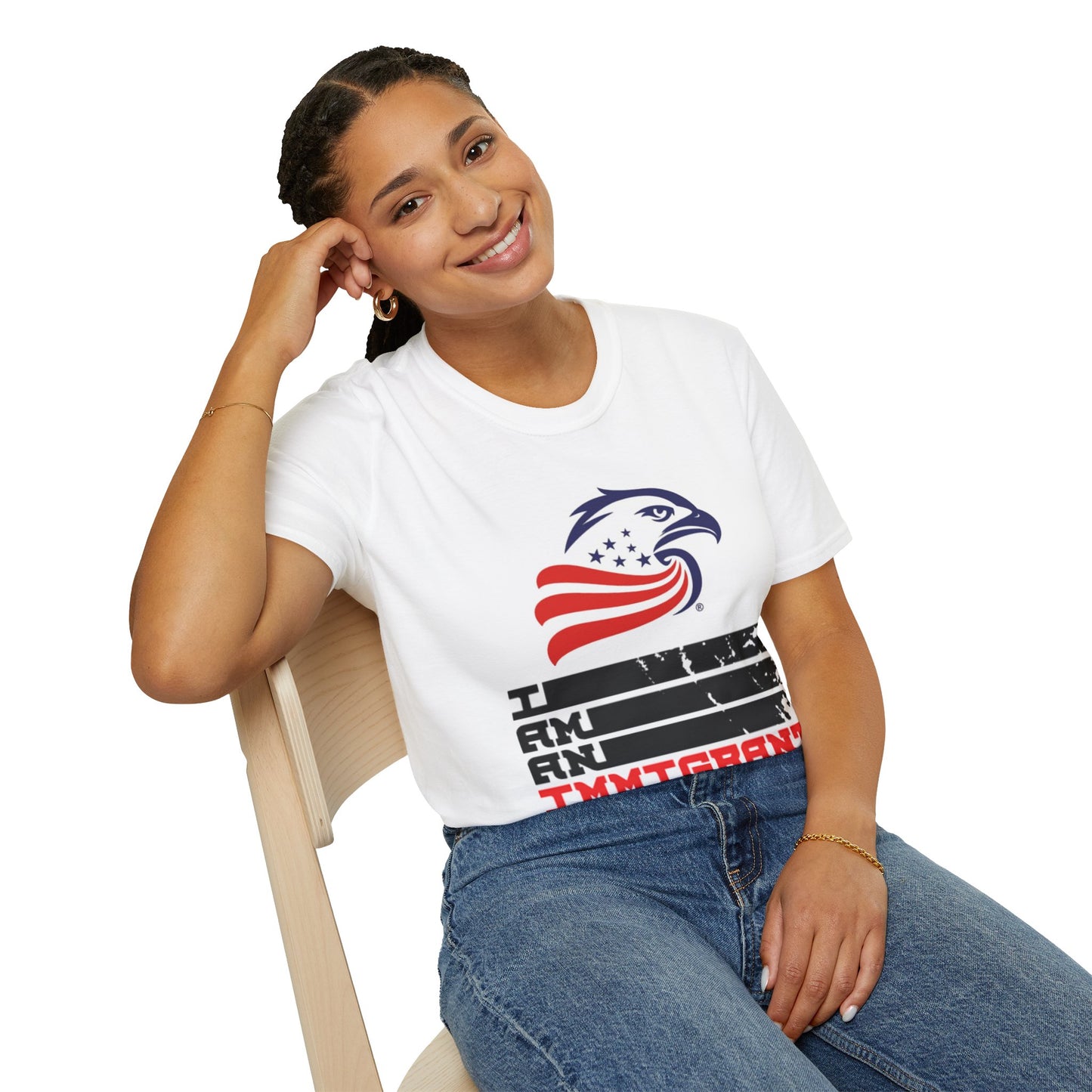 Proud Immigrant Unisex Softstyle T-Shirt, Patriotic Apparel, Equality Statement Tee, Independence Day Gear, Gift for Activists